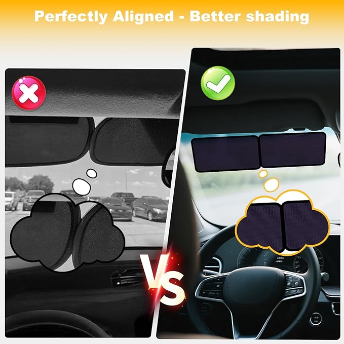 XCBYT Square Car Window Shades for Side & Windshield - 2 Pack Static Cling Driver Side Window Sun Shade, Glare Blocker Car Sun Shade with Durable Mesh & Dark PVC Film, Universal Fit (9.84" x 7.09")
