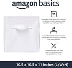 Amazon Basics Collapsible Fabric Storage Cubes Organizer with Handles, Sturdy Storage Bins, White, 10.5-x-10.5-x-11-inch, 6-P