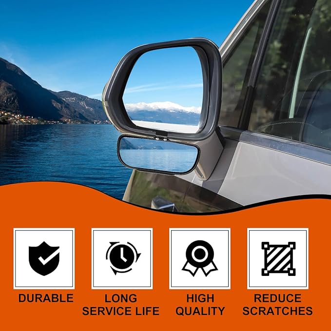 2PCS Car Blind Spot Mirror, Rectangle HD Glass Wide Angle Rear Mirror, Adjustible Auto Exterior Blindspot Side ViewMirror, Universal for Car Truck Automobile SUV (Black)