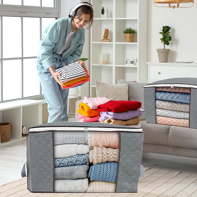 combocube Comforter Storage Bag and Under Bed Storage Containers Bundle (7-Piece Set)