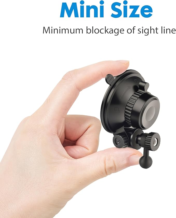 Universal Suction Cup Mount for Garmin Dash Cam Mount,Small Reusable Adjustable Angle Windshield Ball Mount for Garmin Mini2, Fit Dashcam 45/47/55/57/65W/67W/Mini 3/X110/X310/Live,etc