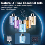 Smart Car Air Freshener, Car Air Freshener Diffuser with 100ml Perfume, Long Lasting Lasts 6 Months, RGB Music Syncing Light,