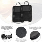 Hanemia Car Seat Back Organizer, Waterproof and Durable with 10" Table Holder, 9 Storage Pockets for Kids, Travel Accessories, 2 Pack