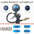 PINKJOY Digital Tire Pressure Gauge with Inflator, 250 PSI Air Chuck and Compressor Accessories Heavy Duty with Quick Connect Coupler, 0.1 Display Resolution for Car, SUV, Truck, Motorcycle, RV