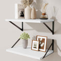 Floating Shelves for Wall,18" Wall Mounted Shelves Set of 2,Wood Floating Shelf with Bracket,Sturdy Metal Bracket Bookshelves