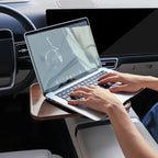 360° Rotating Wood Car Tray & Desk for Laptop - Steering Wheel Cup Holder Table, Car Accessories for Women & Men, Compatible with Tesla Model Y/3/S, Ford F150/Explorer/Maverick & Most Vehicles