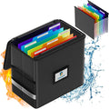 Fireproof File Box with Hanging File Folders, 7x1.2 Accordion Pockets, Hanging File Organizer for Letter Size, Retractable Ho