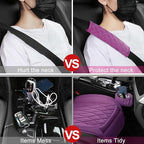 2 Pack Leather Front Car Seat Covers, Universal Sideless Car Seat Protectors with Storage Pocket and Seat Belt Pads, Waterpro