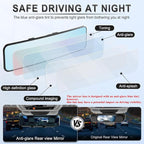 LivTee Anti Glare Rear View Mirror, Universal 11.3'' (287mm), Wide Angle Panoramic Convex Rearview Mirror, Clip-on to Original to Eliminate Blind Spot and Antiglare for Cars SUV Trucks
