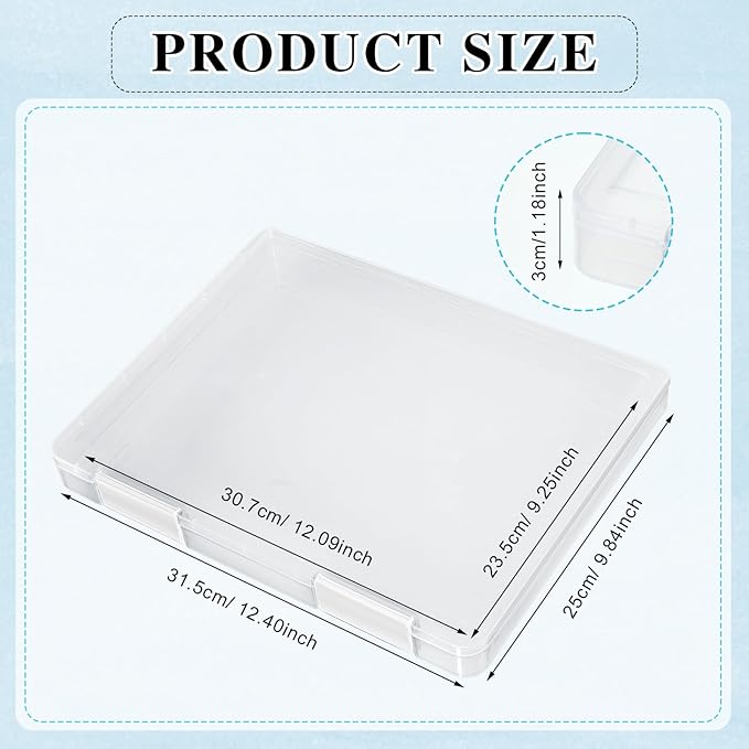 PerKoop 6 Pcs Clear Paper Storage Box A4 Plastic File Box Document Paper Organizer Storage Board Game Project Cases Container
