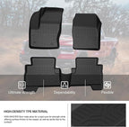 KIWI MASTER Floor Mats for 2013-2019 Ford Escape/C-Max, Custom Fit All Weather Car Mats, Heavy Duty TPE Floor Liners, Front & Rear 2 Row, Black