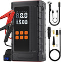 Portable Car Jump Starter with Air Compressor, 14.8V 2000 * 4mAh Battery Booster, 150PSI Tire Inflator, Power Bank & LED
