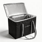 Insulated Food Delivery Bag, Large Durable Reusable Shopping Grocery Bag with Zipper – Foldable Thermal Cooler Bag for Hot & Cold Food, Pizza Delivery & Catering