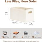 StorageWorks Fabric Storage Bins for Shelves, Closet Organizers and Storage Baskets, Collapsible Storage Bins with Cutout Han