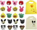 20 Pack Reusable Shopping Bags,Bulk Foldable Portable Reusable Grocery Bags Lightweight Polyester Grocery Shopping Tote Bag (Animal)