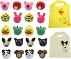 20 Pack Reusable Shopping Bags,Bulk Foldable Portable Reusable Grocery Bags Lightweight Polyester Grocery Shopping Tote Bag (Animal)
