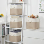 Temary Cube Storage Bins 11 x 11 Fabric Storage Baskets 4 Pack Storage Cubes Baskets for Gift Empty, Cube Organizer Bins Clot