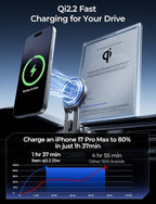 LISEN for Qi2.2 25W MagSafe Car Mount Charger, [Stable & Fast Charging] Magnetic Wireless Car Charger, Car Phone Holder Charger Car Accessories Fits iPhone 17 Pro Max Air 16/15/14/13/ Galaxy S26 Ultra