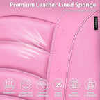 CAR PASS 3D Foam PU Leather Pink Car Seat Covers, Universal Seat Covers Front 2 for Trucks SUV Sedan Automotive Seat Covers A