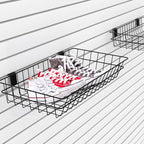 2 Pack Extra Large Slatwall Baskets, 24" x 12" x 4" Slatwall Panel Hanging Wire Basket for PVC Slatwall Ventilated Metal Slat