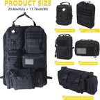 Universal Tactical Car Seat Back Organizer Bag Tactical Molle Vehicle Organizers Panel Vehicle Protector Organizers with 5 Detachable Pouches for Car (Upgraded B black)