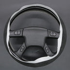 MEWANT Hand Stitch Steering Wheel Cover for Chevy Silverado 1500 2003 9002 Athsuede Embossed Faux Leather Steering Wrap