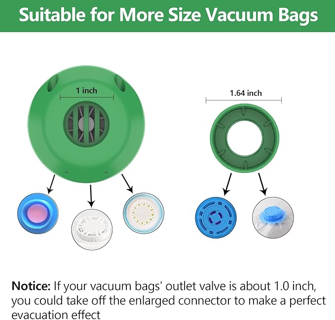Electric Pump for Vacuum Storage Bags, Travel Vacuum Pump for Various Vacuum Seal Bags Portable Vacpack Air Pump for Compress