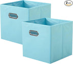 ShellKingdom Storage Bins, Foldable Fabric Storage Cubes And Cloth Storage Organizer Drawer with Metal Handle For Closet And 