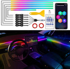 Dreamcolor Acrylic Interior Car LED Strip Light with USB/Type C, RGB 6 in 1 with 179.24 Inch LEDs Strip, Dynamic Chasing Music Sync Neon Ambient Lighting Kits