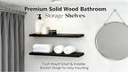 ROGMARS 36 Inches Long Black Floating Shelves,Rustic Solid Wood Farmhouse Wall Shelves with Invisible Brackets for Bathroom, 