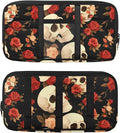 Car Sun Visor Organizer,Rose Skull Car Sun Storage Pocket Pouch Case Bag with Double Zippers Truck SUV Storage Pouch Holde
