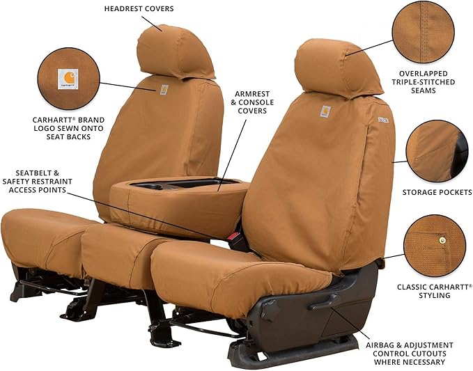 Covercraft Carhartt SeatSaver Custom Seat Covers for 2019-2026 Chevrolet Silverado/GMC Sierra 1500, 2020-2026 2500/3500-1st R