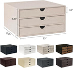 UnionBasic Document Organizer, 3-Drawer File Cabinet Document Storage Box, Office Desktop Filing Organizer, Feather Gray