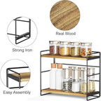 SRIWATANA 2 Pack Bathroom Counter Organizer, 2 Tier Countertop Organizers, Kitchen Counter Shelf Spice Rack Countertop Storag