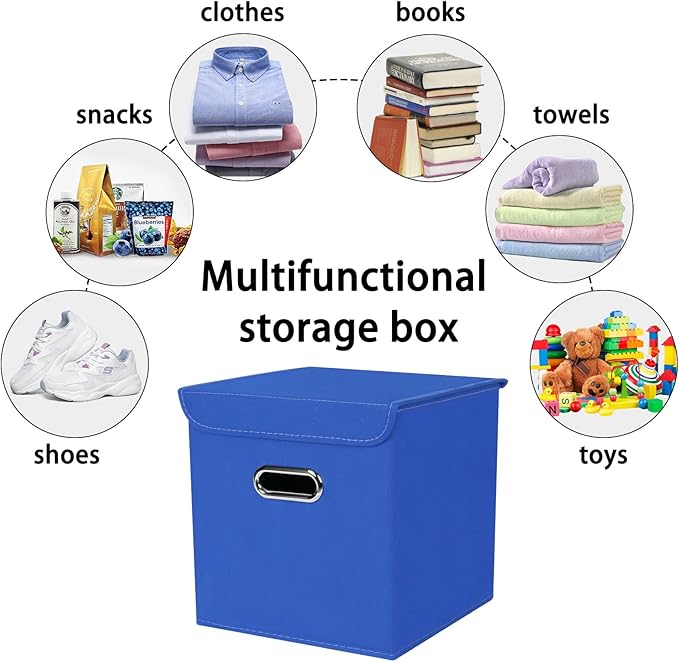 Closet Organizers Fabric Storage Bins With Lids Collapsible Cube Storages Organizer Basket With Handles,Storage Boxes for Clo