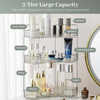 Aveniee Corner Bathroom Counter Organizer, Bathroom Countertop Shelf Makeup Organizer for Vanity Perfume Tray for Corner Stor