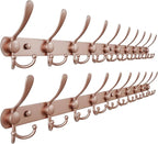 Dseap Coat Rack Wall Mount - 38” Long 10-Tri-Hooks Heavy Duty Coat Hanger Rail Wall Hooks for Hanging Coats Hats Clothing Clo