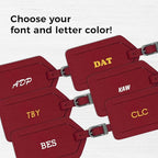 Personalized Monogrammed Leather Luggage Tags - 2 Pack