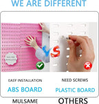 MULSAME Pegboard Combination Kit, Wall Mounted Storage Set with 4 Pegboards & 14 Accessories Hanging, Pink Peg Boards Organiz
