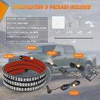 Nilight 60 Inch Emergency Strobe Light Strips with Controller, 384LED Flashing Warning Hazard Safety Rear Window Tailgate Lights for Truck Trailer Construction Plow Pickup Tow SUV Vehicles, Red White
