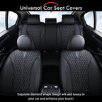 Coverado Car Seat Covers Full Set, 5 Seats Luxury Nappa Leather Seat Covers for Cars, Car Seat Cover Waterproof, Front and Ba