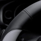 Valleycomfy Microfiber Leather Steering Wheel Covers Universal 15 inch (Gray)