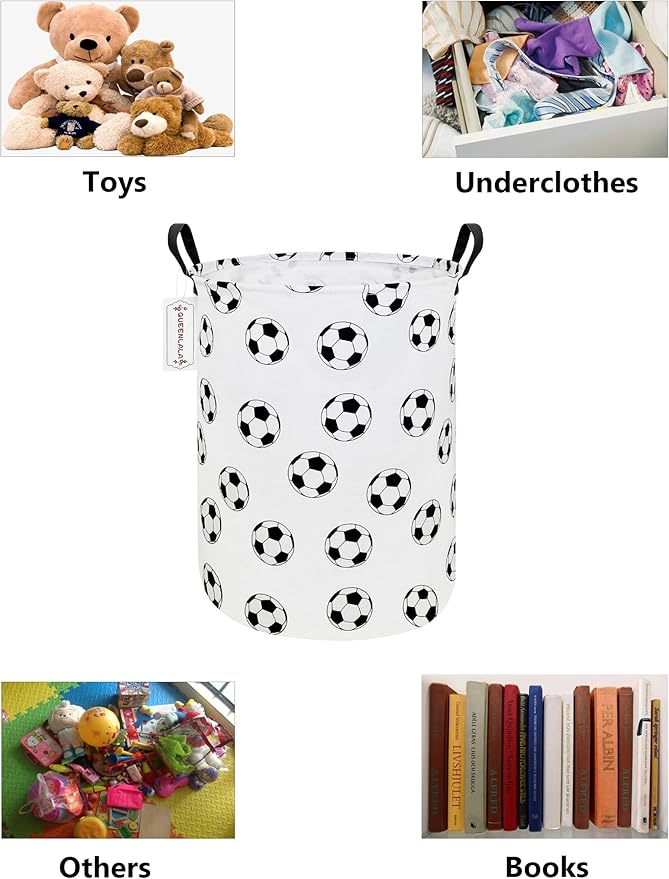 QUEENLALA Large Storage Basket,Laundry Hamper/Bathroom/Home Decor/Collapsible Round Storage Bin,Boys and Girls Hamper/Boxes/C