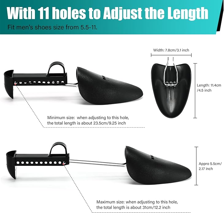 EchoDone 10 Pairs Plastic Shoe Tree Stretcher Shaper for Men