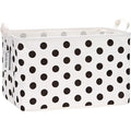 Sea Team Collapsible Canvas Fabric Storage Basket with Handles, Rectangle Waterproof Storage Bin, Box, Cube, Foldable Shelf B