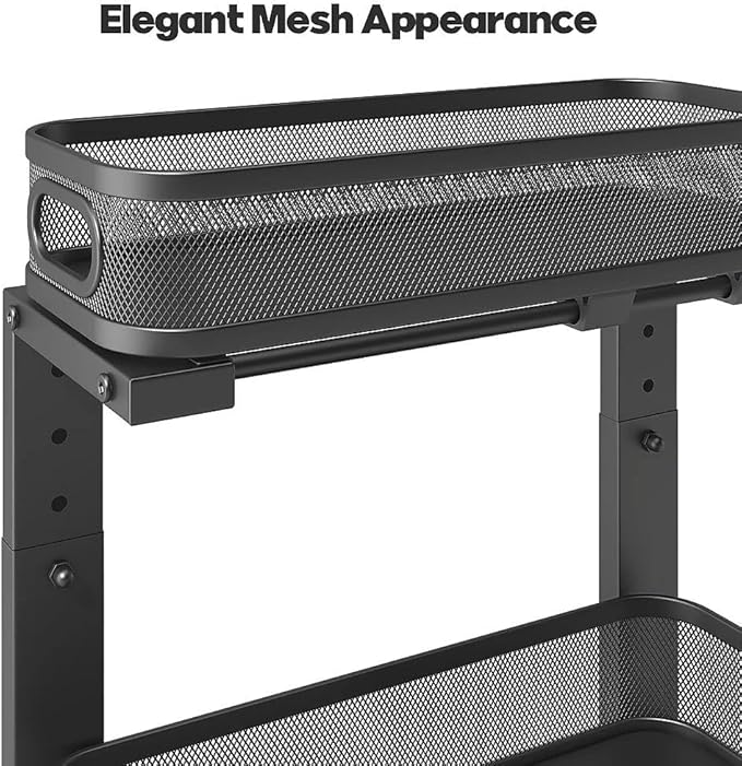 1 Pack 15.7IN-Depth Under Sink Organizer With Smooth Cylindrical Rail,2-Tier Pull Out Multi-Purpose Cabinet Storage for Bathr