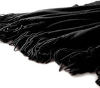 Homiest Decorative Knitted Throw with Fringe, Lightweight Acrylic Knit, Soft Tassel for Couch, Sofa, Bed (Black, 50 x 60 Inch