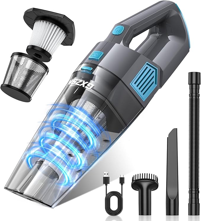 Handheld Vacuum Cordless, 15000PA Strong Suction Hand Held Car Vacuum Cleaner Rechargeable, Portable Hand Vacuum with Multi-N