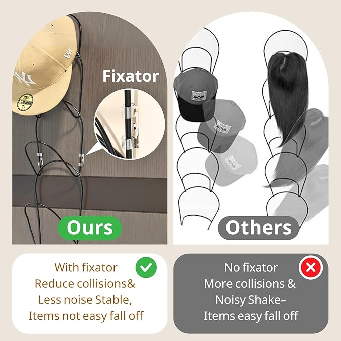 LINFIDITE 15 Pack Hat Rack Hanger Holder Organizer Closet Hanging Baseball Cap Display Storage Rack for Scarves Handbags Towe