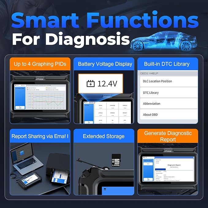 XTOOL D6 OBD2 Scanner Diagnostic Tool with Lifetime Free Updates: 2026 Full System Scan Tool with 15 Resets, Crank